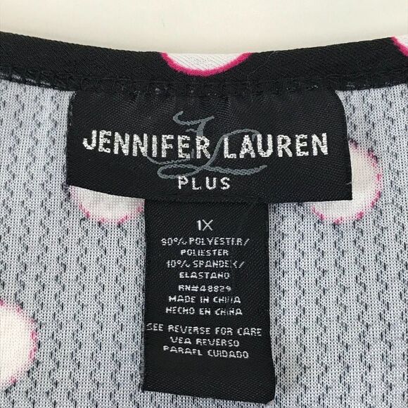 Jennifer Lauren Polka Dot Fit and Flare Dress Women's Plus Size 1X Stretch - Picture 9 of 10